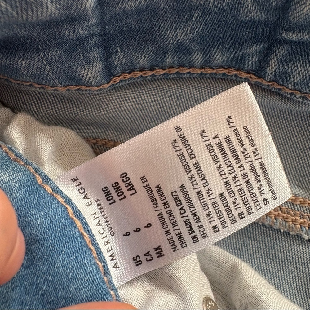 American Eagle Jeans Women Flared High Rise Distressed Stretch Denim Sz 6 - Picture 6 of 16